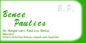 bence paulics business card